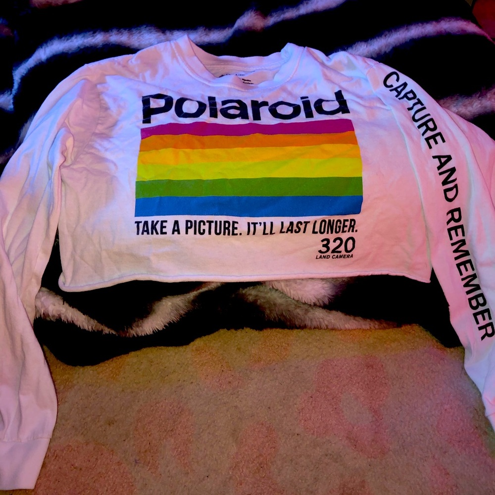 Polaroid cropped graphic long sleeve